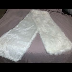 A White Faux Fur Shawl